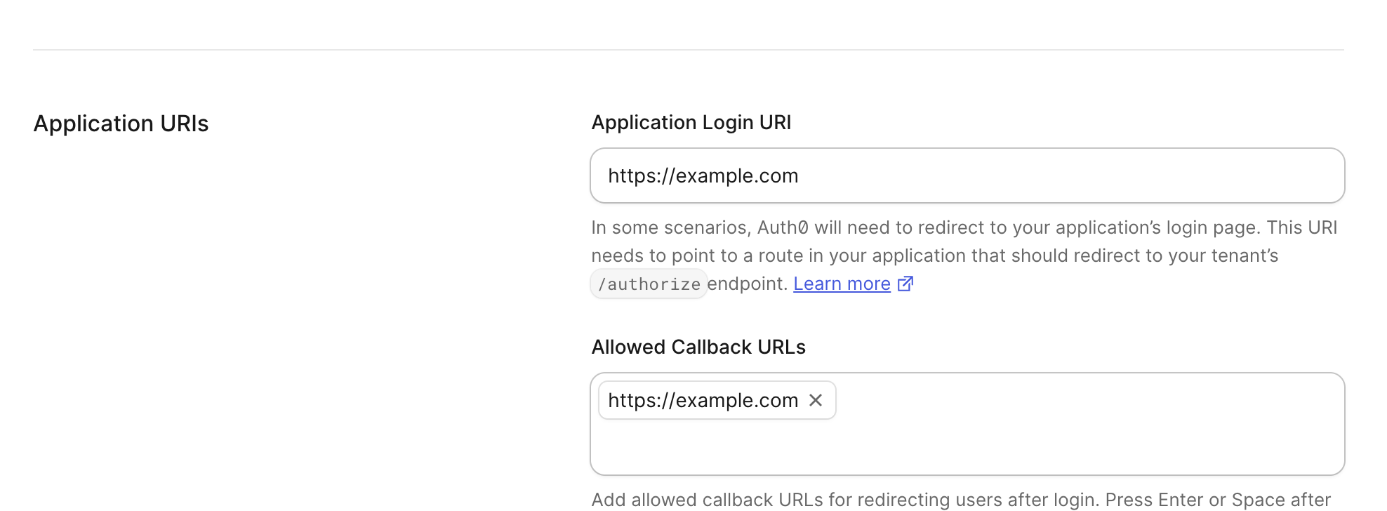 Application URIs