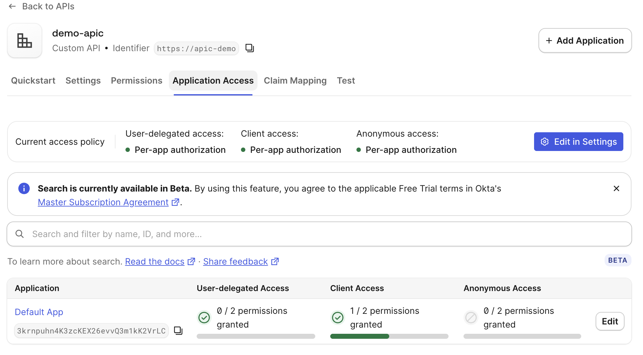 Application access